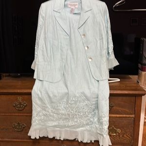 2 piece light blue dress.